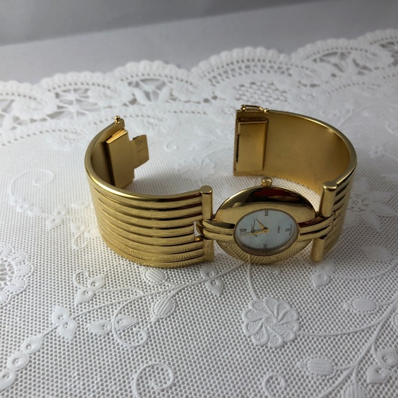 Vintage Gottex Bangle Bracelet MOP Face Watch main image 4